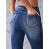 Women's Jeans Stretch Hole Jeans Skinny Lift Hip Pant High Waist Washed Trousers