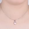 Platform necklace, three-claw white peach heart opal pendant, exquisite personalized item.