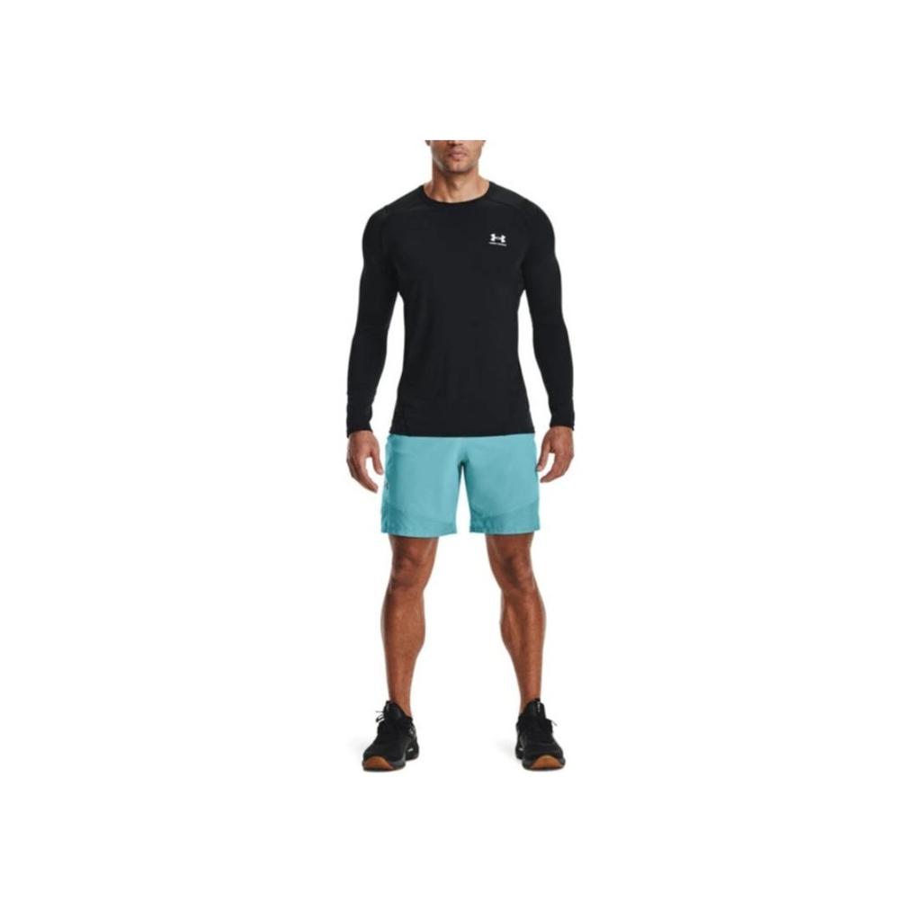 Under Armour Elastic Training Casual Round Neck Slim Fit Sports Quick Dry Breathable Long Sleeve T-Shirt Men Tops Black 1361506-001