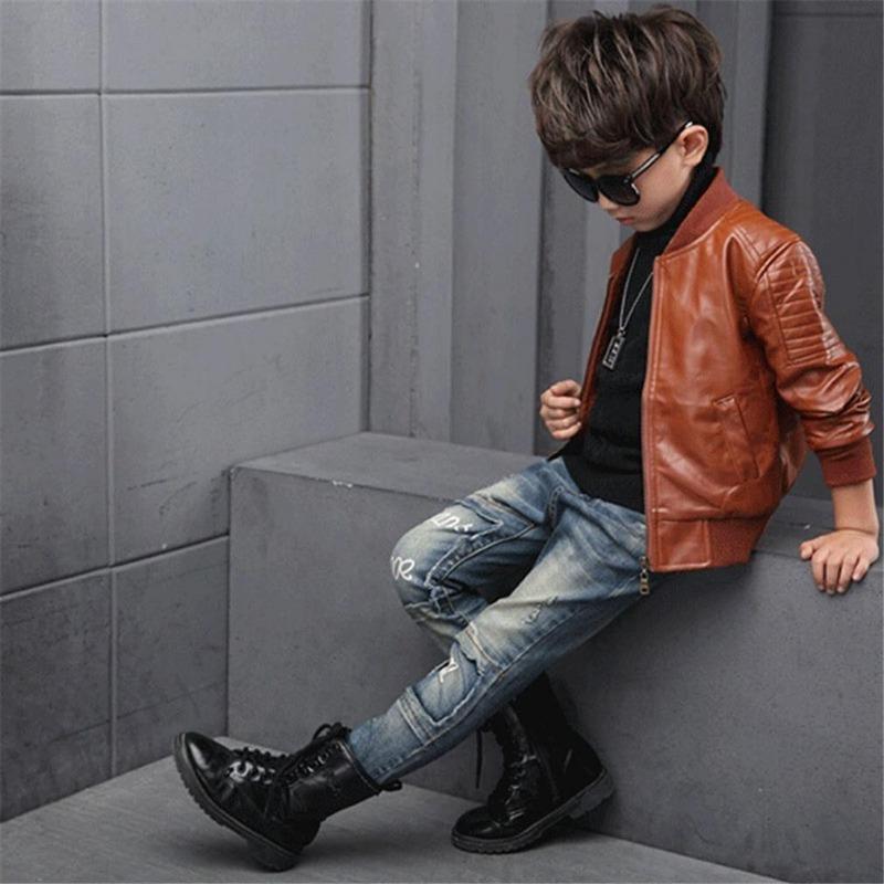 Gutter Kåper Skinnjakker Barn Mote Yttertøy Jakke