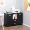 Multifunctional Office Cabinet with 360 degrees Wheels, for Printers and Files, in Black Wood 100x40x71cm
