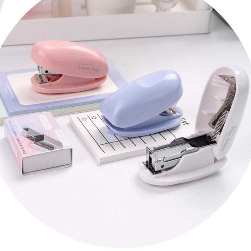 Small Stapler Colorful Paper Binding Stapler Machine Fashion Stapler Stationery School Office Binding Paper Stapler