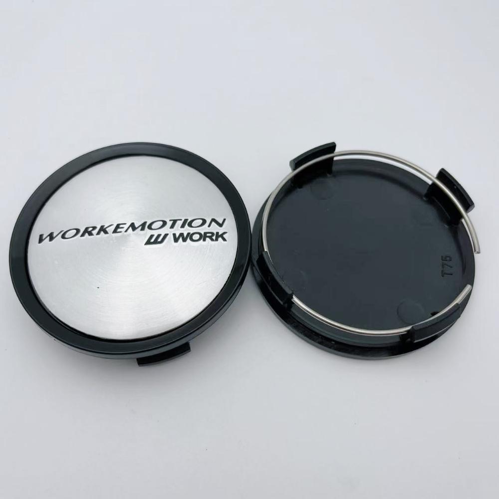 4pcs JDM 74MM ( 69MM I.D) W Work Emotion Logo Emblem Car Wheel Center Caps Car Accessories Wheels Hub Rim Hubcaps Cover Replace