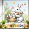 Easter Bunny Eggs Static Cling Window Stickers No Glue Removable for Bedroom Living Room Study Holiday Decor