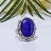 Blue Sapphire Handmade Gemstone Jewelry  925 Solid Sterling Silver Ring Gift For Women