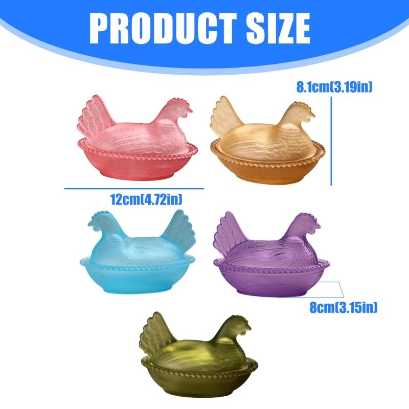 Cute Plastic Clear Hen On Nest Covered Candy Dish Dessert Plate Desktop Easter Christmas Decors Farmhouses Ornament