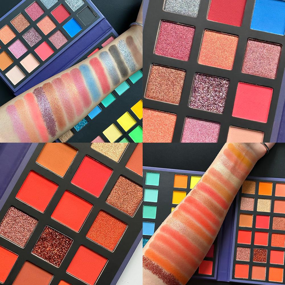 72 Colors Eyeshadow Palette Matte Shimmer Glitter Rainbow Highly Pigmented Neon Eye Makeup Palette for Stage Carnival