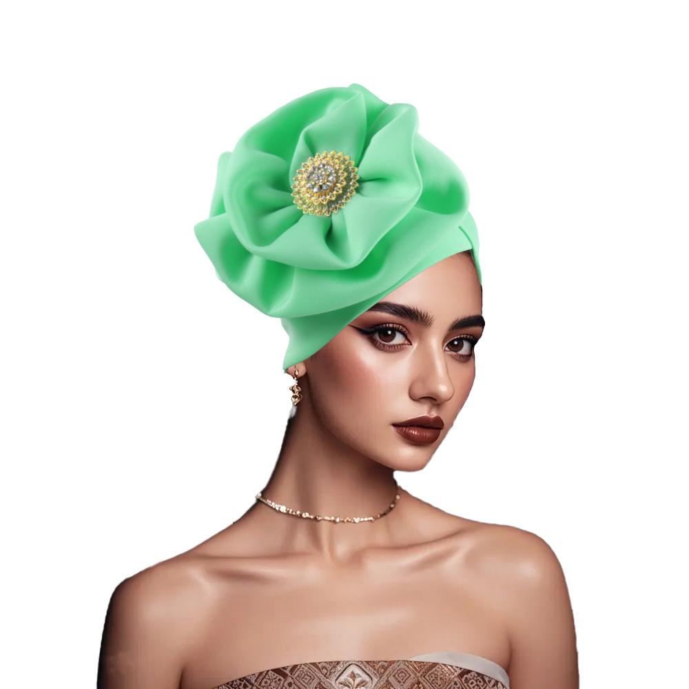 Exaggerated Big Flower Women's Turban Cap
