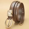 Retro Semicircle Metal-Tipped Leather Waist Belt for Women - Versatile Decorative Cincher for Pants & Skirts