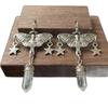White Crystal Pendant Silver Color Star Tassel Carved Moth Dangle Earrings for Women Gothic Witchcraft Style Aesthetics Jewelry