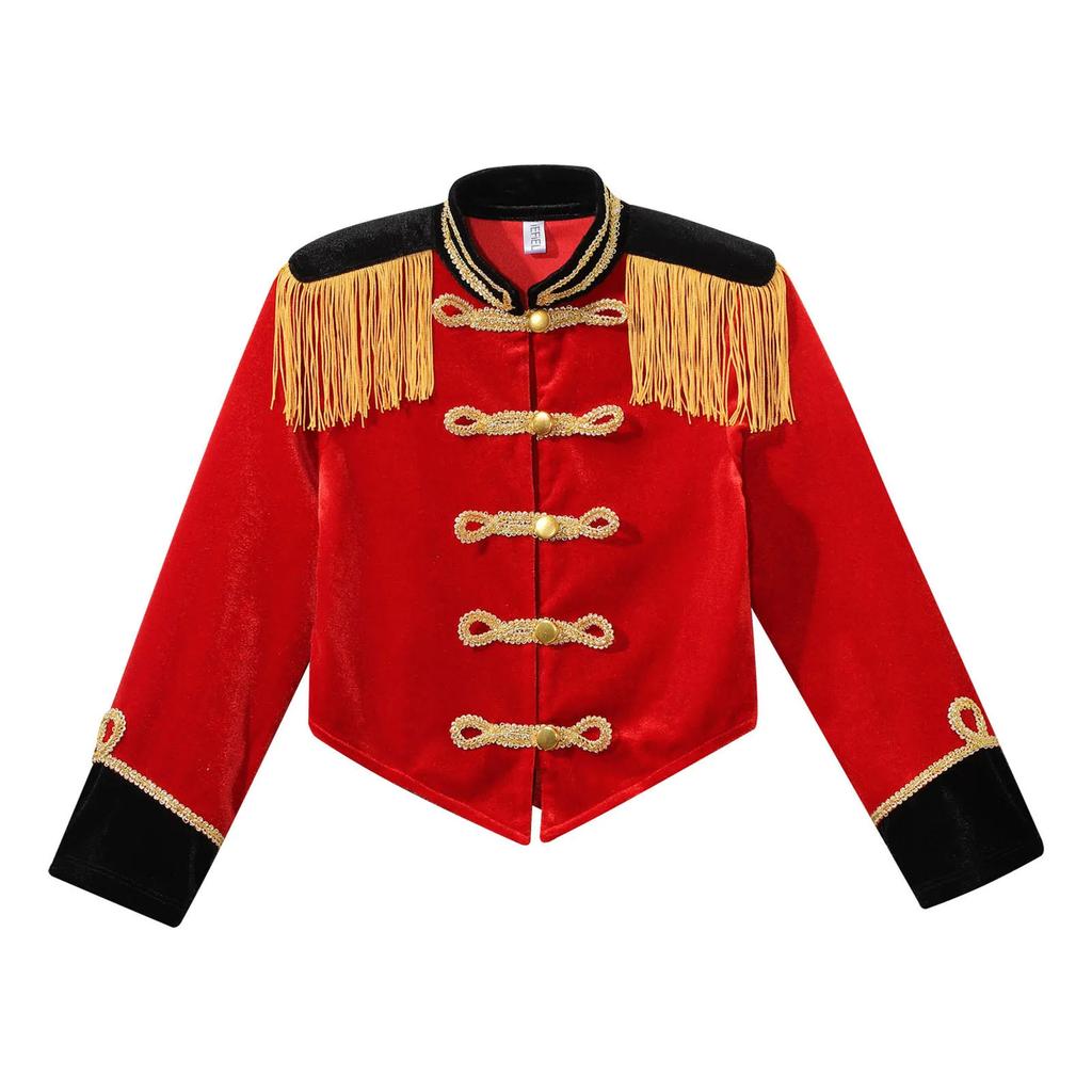 Mädchen Dompteur Jacke Kostüm Langarm Fransen Quaste Schulter Jacke Mantel Zirkus Frack Halloween Cosplay Verkleidung