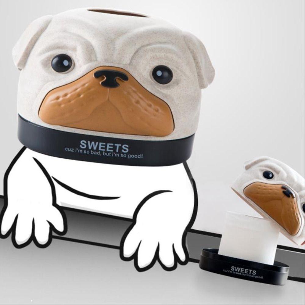 Unique Cartoon Roll Paper Box Fashionable Napkin Storage Box Creative Dog Tissue Box Household
