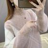 Women's Winter Long-Sleeve Oversized Knit Cardigan with Elegant Striped Design
