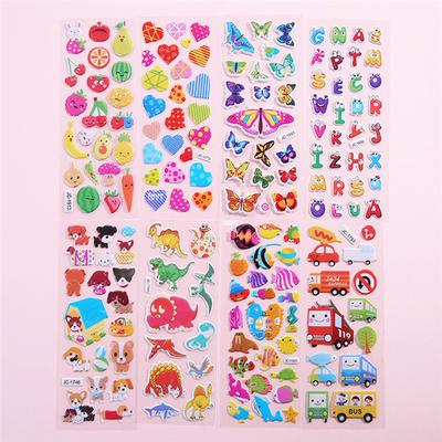 Autocollants à bulles 3D, animaux de dessin animé, jouets imperméables pour bébé, bricolage, pour enfants, garçon et fille