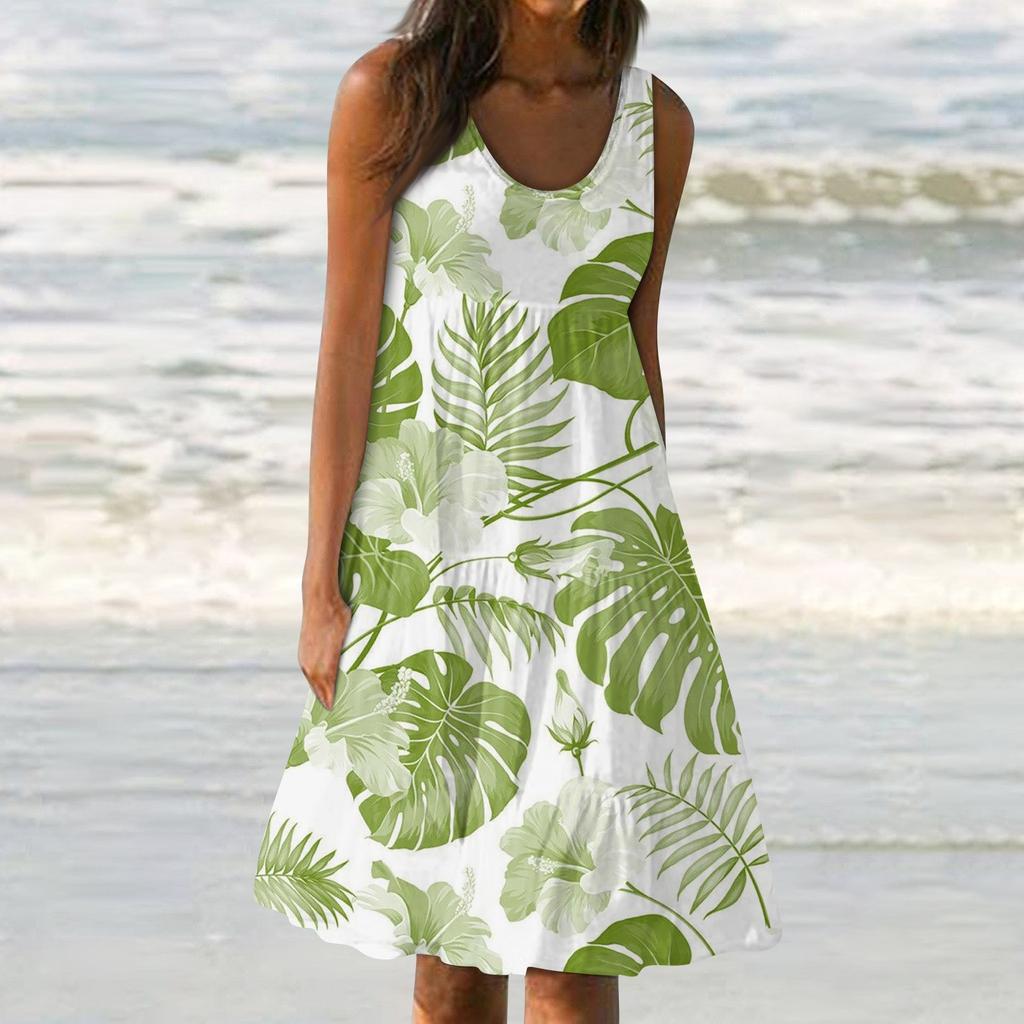 Dámské šaty Roztomilé ležérní potisk Slip Beach Sukně Sundress