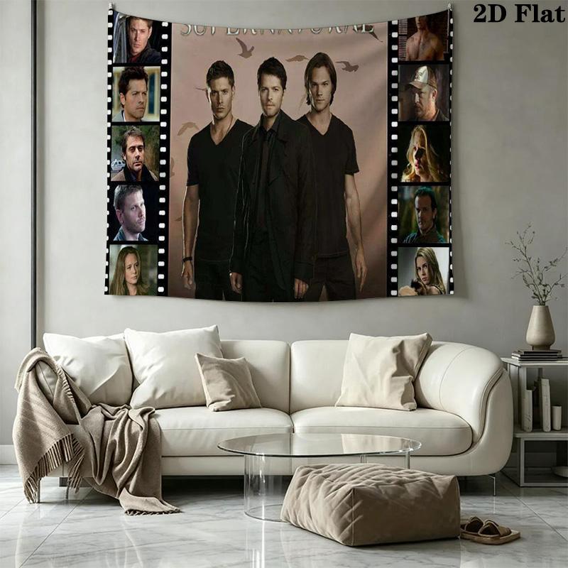 Supernatural Poster Wall Tapestry Aesthetic Wall Hanging Printed Fabric Blanket Decorative Tapestries for Bedroom Living Room Home Decor