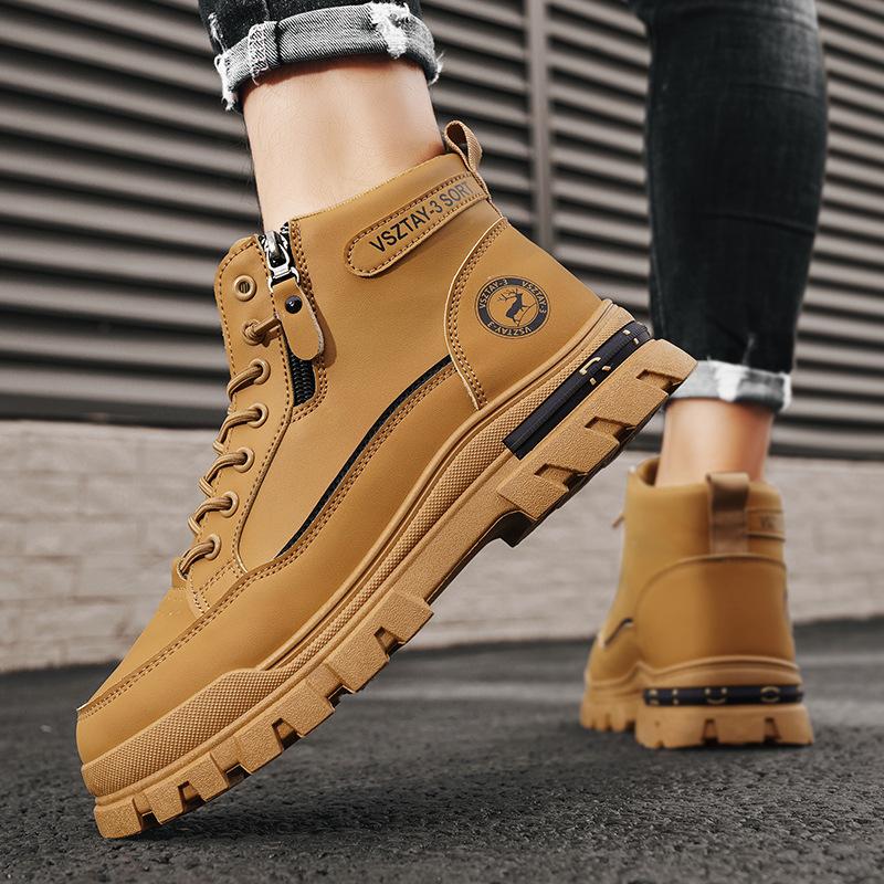 

Autumn new men s high-top board shoes fashion trend casual men s shoes platform versatile shoes 46