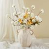 12pcs Pompon Mum Artificial Flower Faux Silk Mini Chrysanth with Stems for DIY Bouquet Centerpieces Office Wedding Decoration