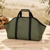 Folding Firewood Bag with a Broad Opening and Reinforced Handles for Hearth, Fire Pit, Camping, and Cabin Wood Transport