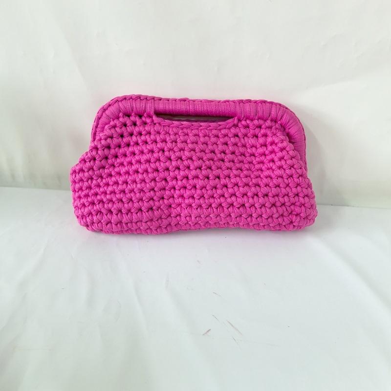 

Fashion Clutch Bag High-grade Handmade Crocheted Clip Bag Simple Versatile Underarm Bag Commuting Travel Women Chain Cloud Bag 25x3x17cm