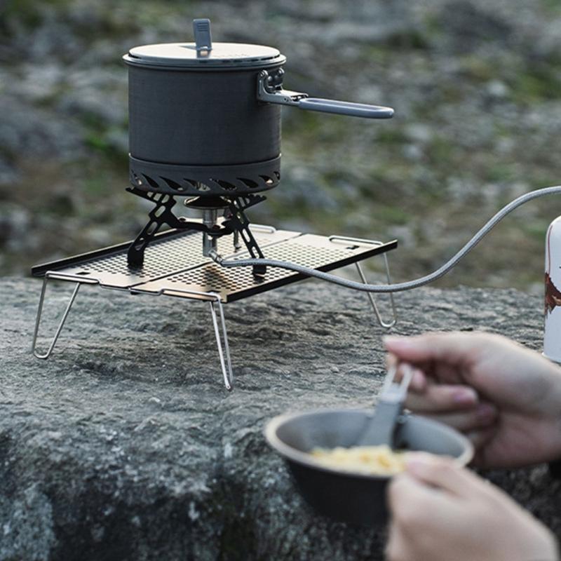 Portable Compacts Backpacking Cookware Windproof Outdoor Cooking Pot with Folding Handle For Outdoor Cooking Efficiency