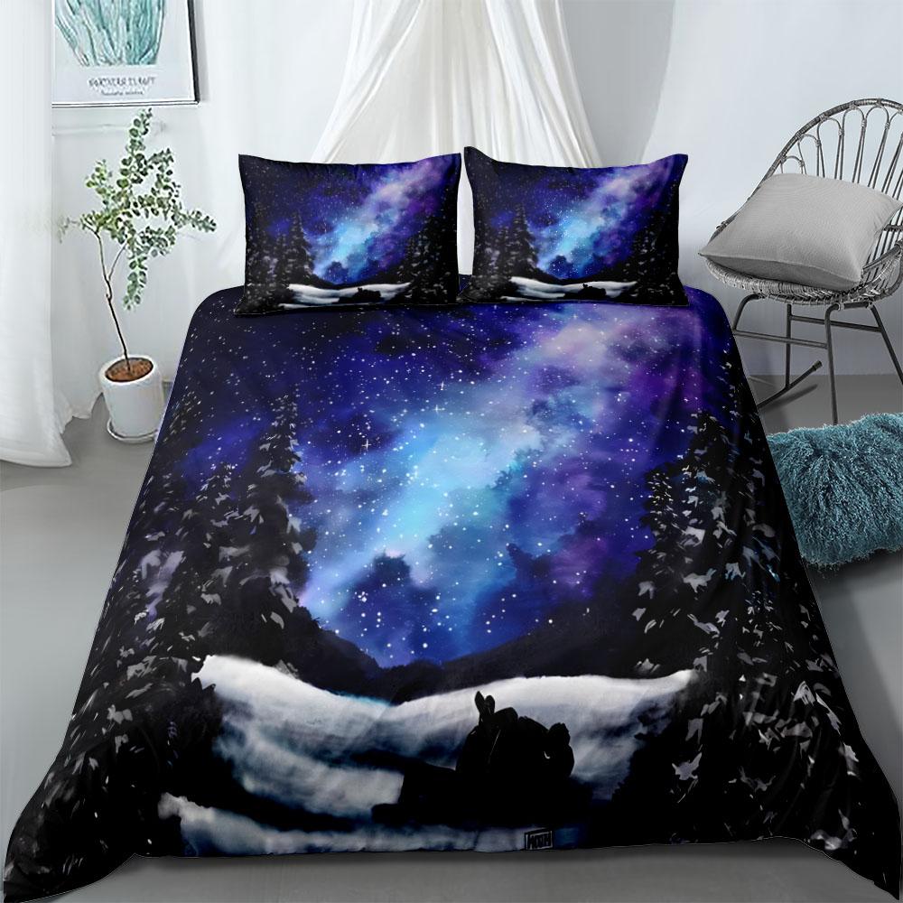 Mountain Lake Duvet Cover Set UK Single Double Queen US Twin Full King Size Pkm Bed Linen Set