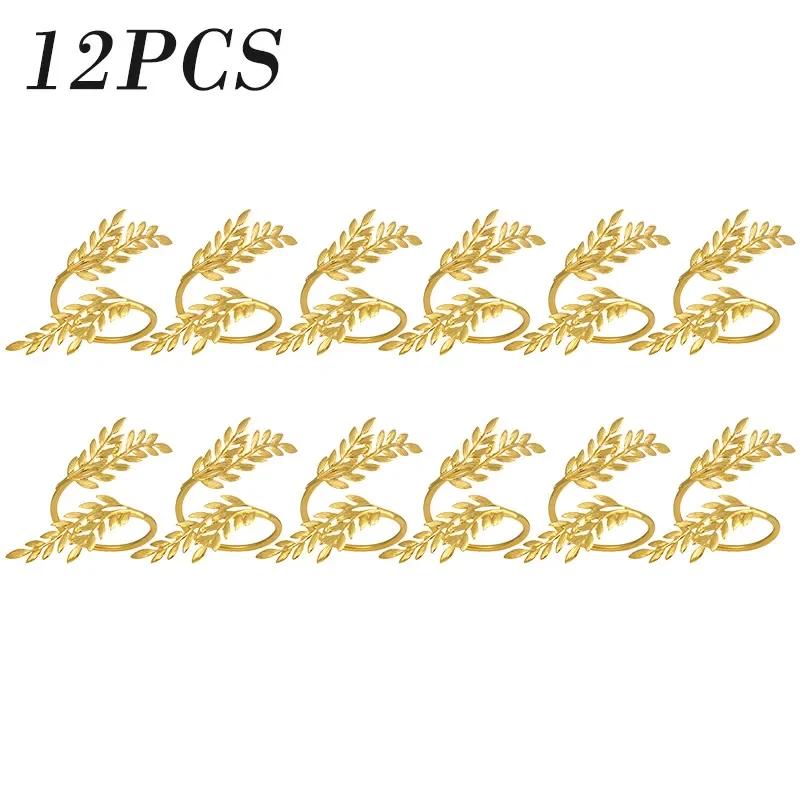 156Pcs Gold Leaf Napkin Rings Fall Napkin Holder for Christmas Thanksgiving Wedding Dinnig Table Decoration