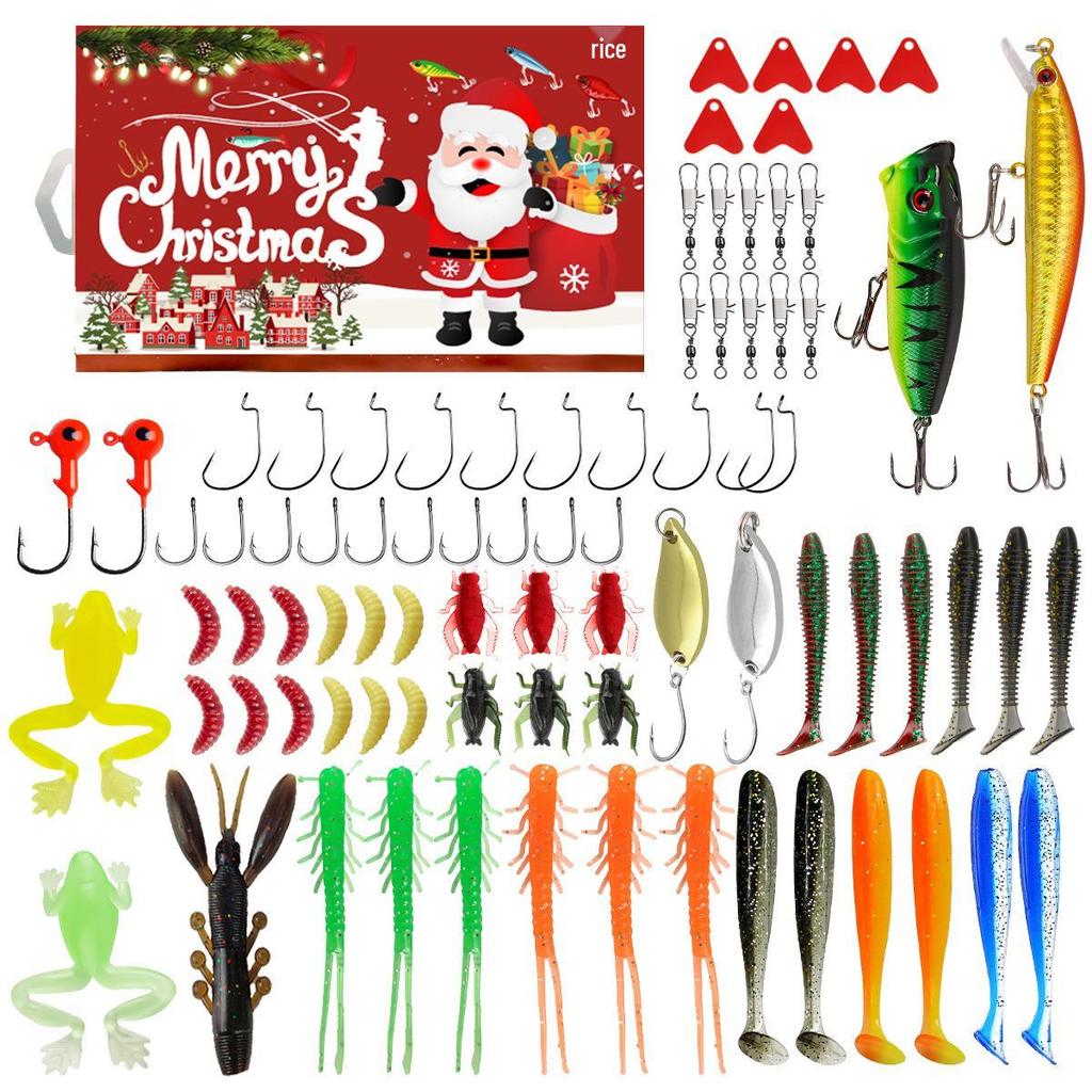Creative Christmas Fishing Lure Set: Freshwater Trout, Bass & Salmon Hard Baits with Hooks