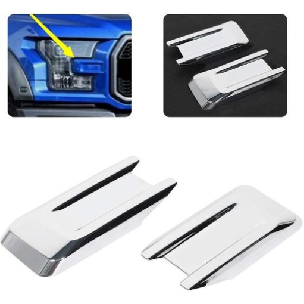 Front Bumper Headlight Grille Cover Trim For Ford F150 2015+ Chrome Accessories
