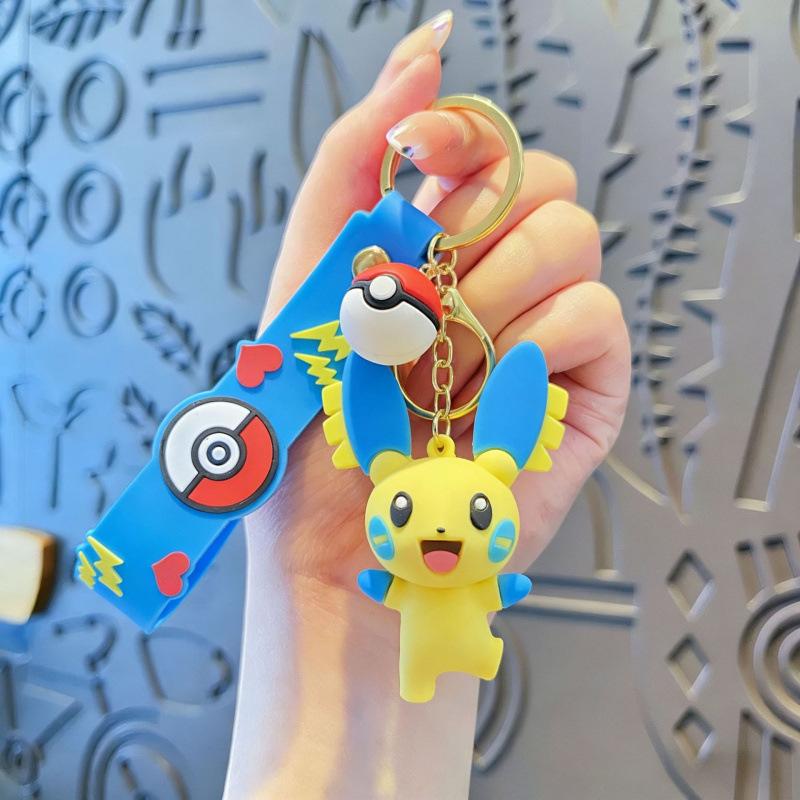 

5styles Pokemon Keychains Kawaii Anime Figure Key Chain Accessories Cute Pikachu Gengar Model Backpack Charms Kids Toys Gifts