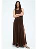 2025 European & American Style Sleeveless Backless Chiffon Long Dress - French-Inspired Spring Fashion