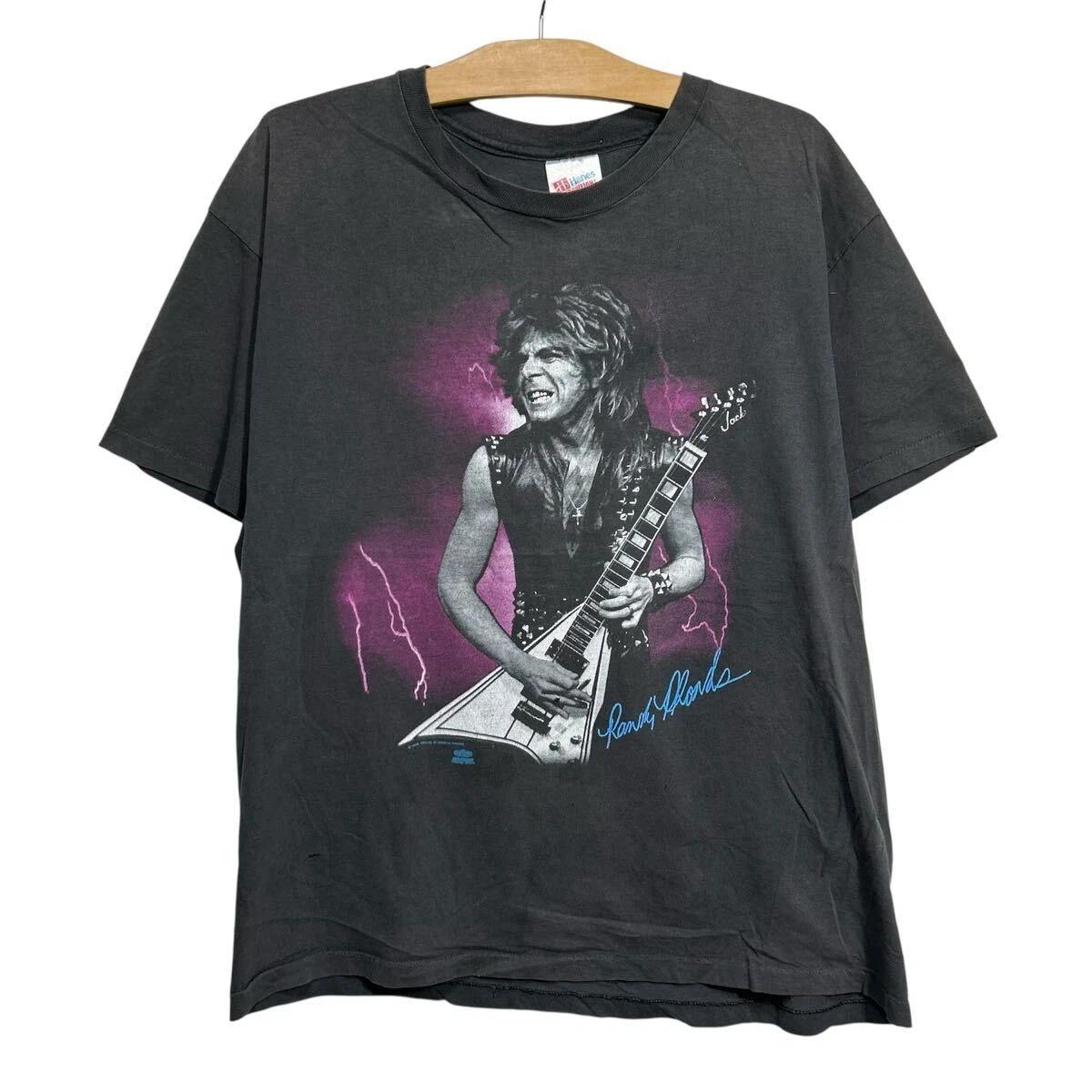 

Randy Rhoads Vintage 90s Ozzy Osbourne T-Shirt XL Hanes USA Made Distressed Fade XL