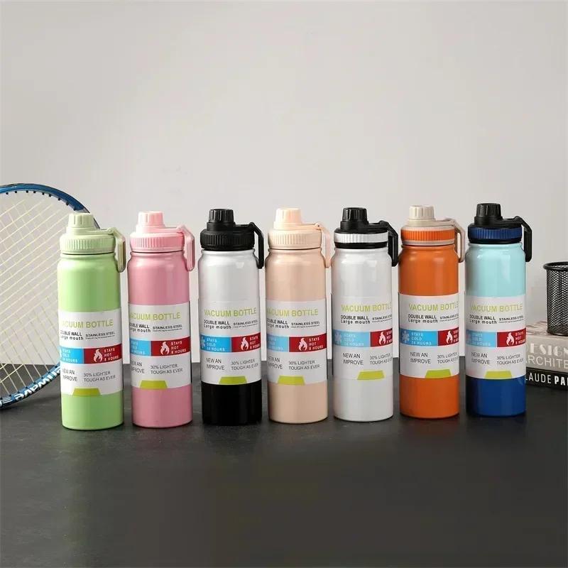 Portable Travel Car Water Cup Stainless Steel Space Kettle Thermos Flask Large Capacity Sports Water Bottle Water Bottle Metal