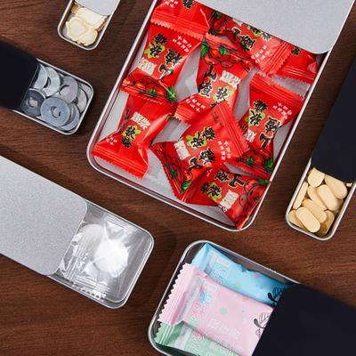 Yousheng 1/3 Pz Scatola di Metallo per Conservazione Bordo Liscio Senza Bave Design Compatto Portatile Multiuso Rettangolare Vuota Mini Scatola di Latta in Metallo Contenitore