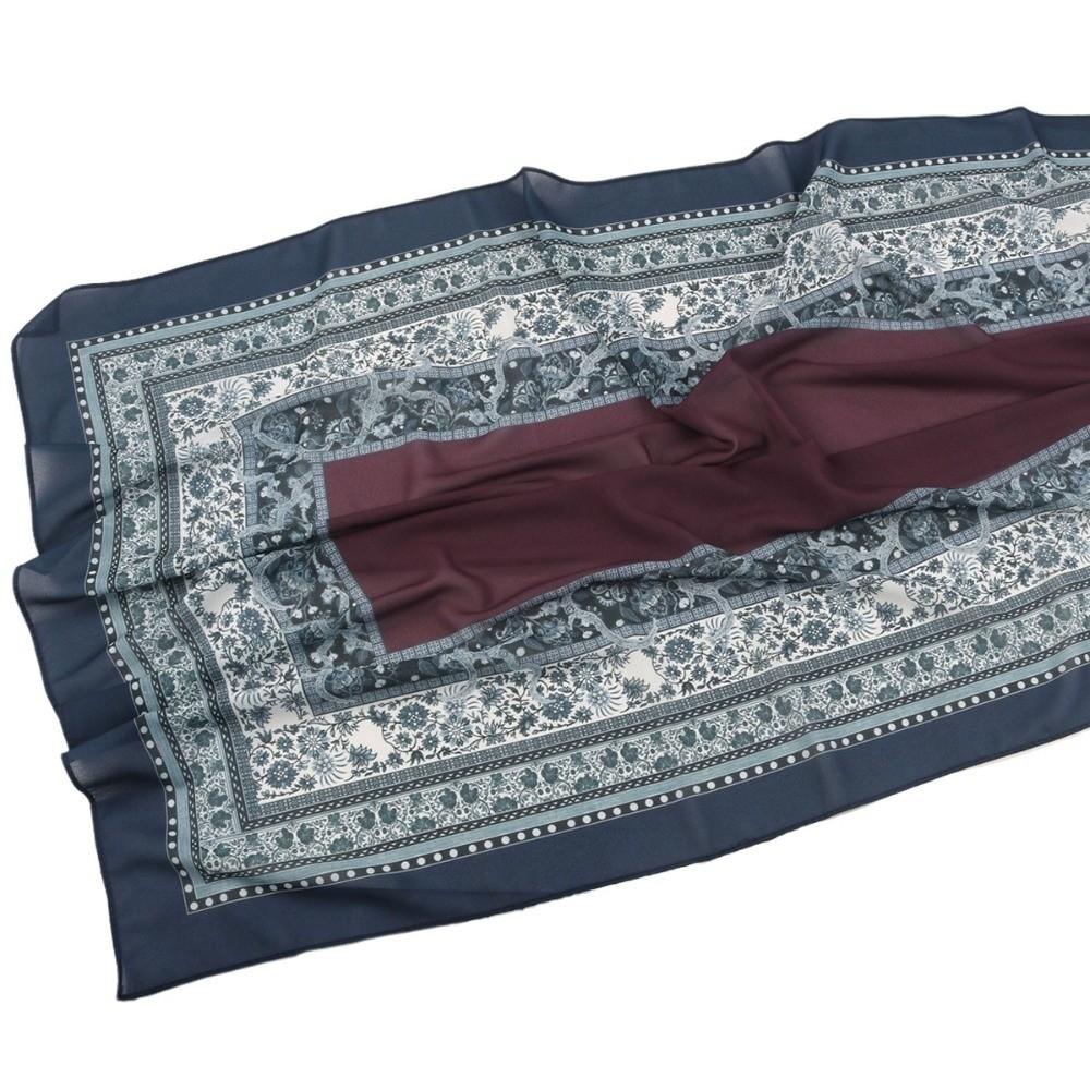 Chiffon Ethnic Style Scarf Print Islamic Turban Elegant Headscarf  Female