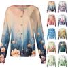Women's Casual Long Sleeve Single Breasted Floral Print Caregiver Cardigan Top Lightweight Button Up Shirt for Daily Wear