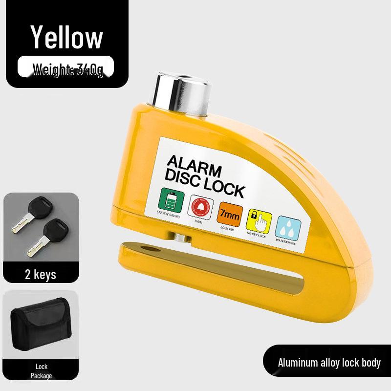 Blocca Disco Freno Antifurto Universale per Auto, Moto e Biciclette con Sistema di Allarme