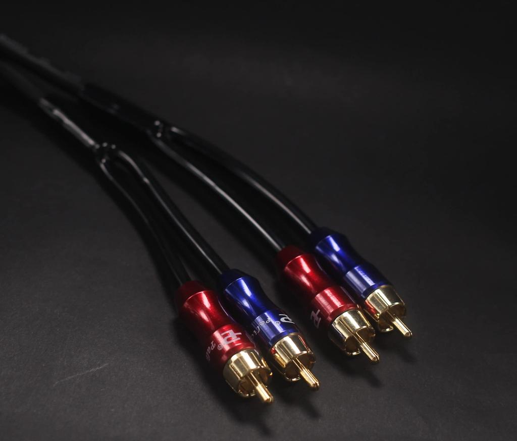 KK CABLE Cinch-Kabel, Cinch-Audiokabel, Stecker auf Dual-Cinch-Kabel, Y-Splitter-Design, Stereo-Audio-Cinch-Stecker, Kabel KK-A3.5to4, 3,5 mm, 2 Stecker, KK-A3.5to4 (1M)