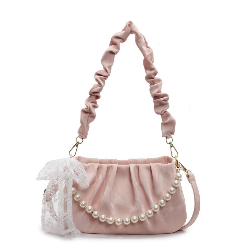 Pearl Temperament Women's Ruched Cloud Shoulder Bag - Spring 2025 Fashion