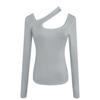 2024 Fall Sexy Slim Fit Halter Neck Long Sleeve T-Shirt for Women