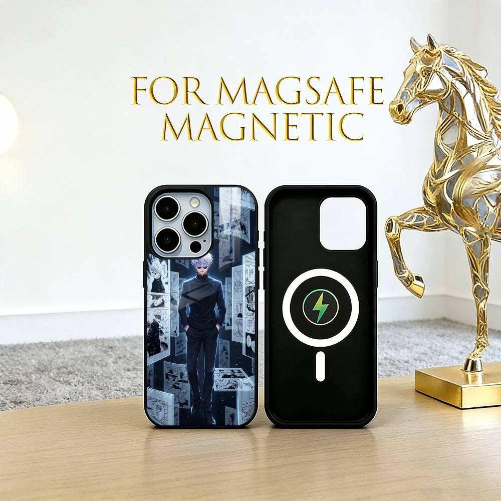 Satoru Gojo Phone Case For iPhone17,16,15,14,13,12,11 Plus,Pro Magnetic For Magsafe Wireless Charging
