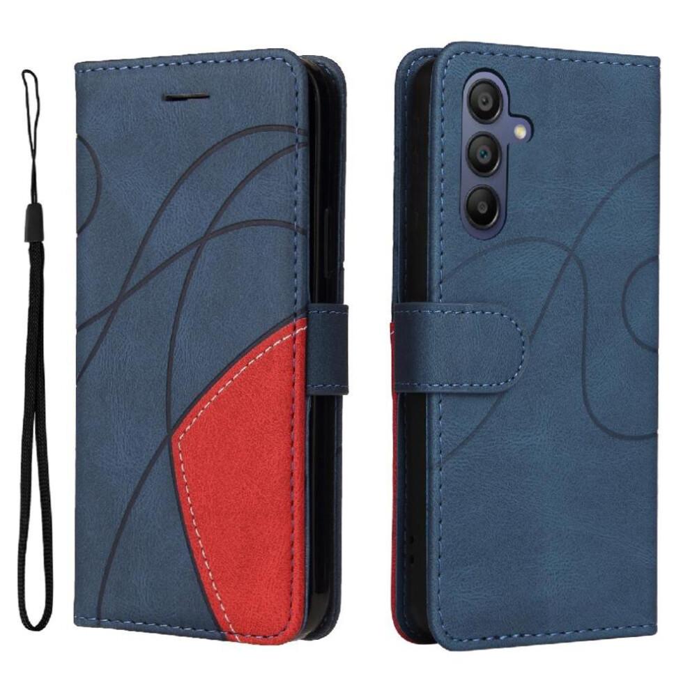 (Blue) Flip Case Compatible with Samsung Galaxy A16 5g with Card Slot Stand Kickstand Protective Stitching Color Leather Wallet Flip Folio Book
