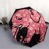 1pc Elephant Floral Automatic Folding Umbrella - Compact 8-Rib Design, Durable Plastic & Iron, Lightweight for Outdoor Daily Use012