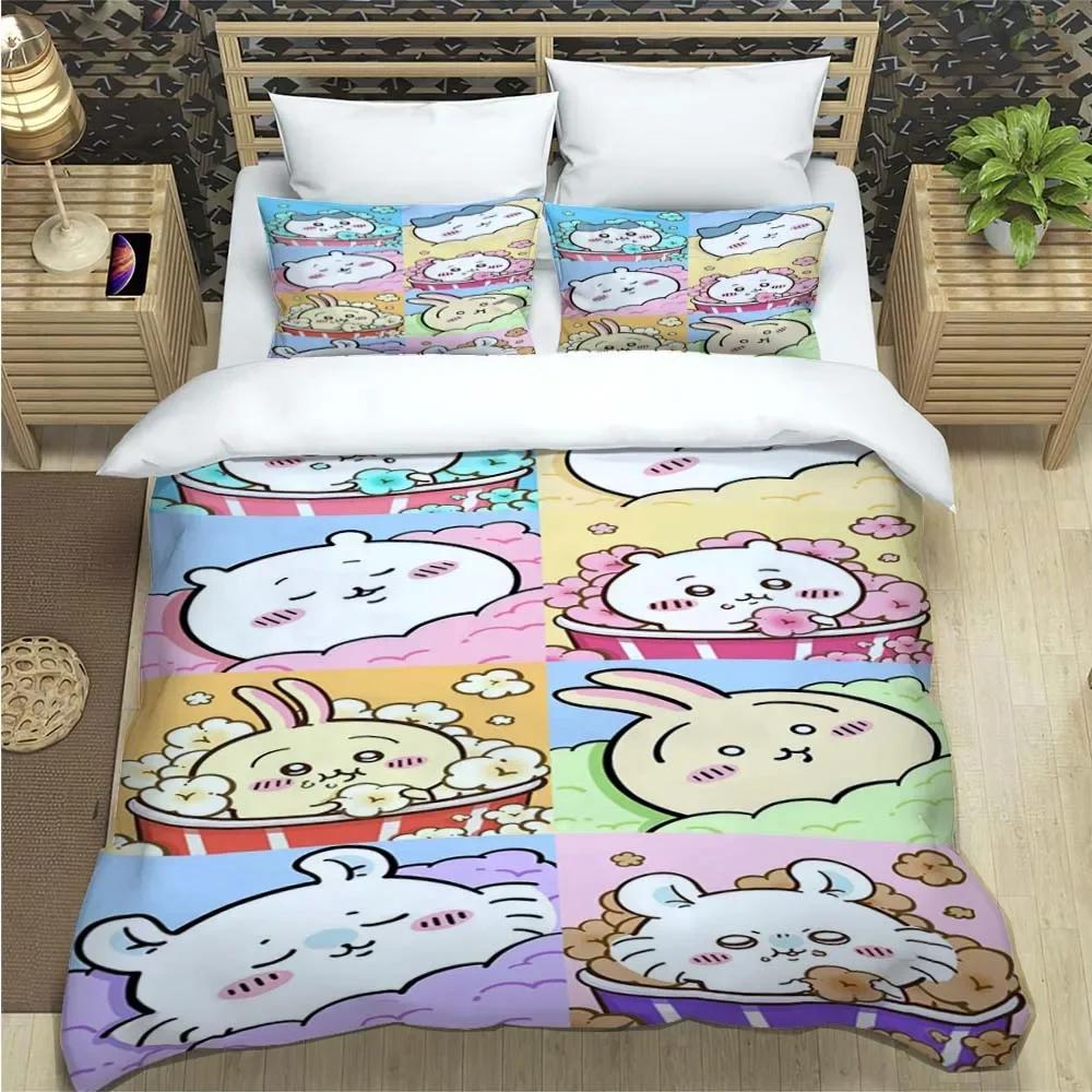 

Comforter Cartoon Chiikawa Pattern 3D Digital Printed Bedding Set Twin Full Queen King Christmas Gift Comforter (quilt)-EU Single(135*200cm)3pcs