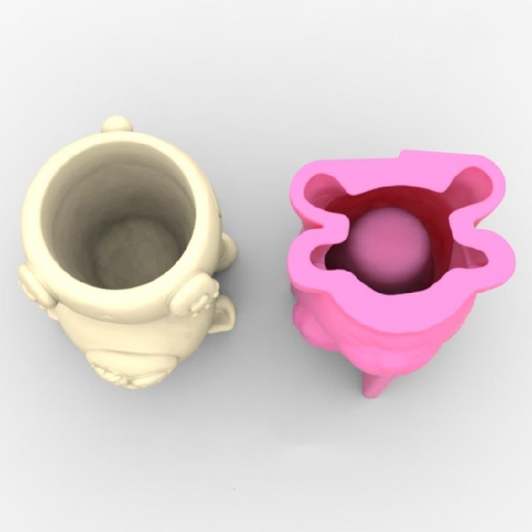 Succulent Plant Pots Silicone Mold Cat Panda Resin Mold DIY Animal Resin Mold