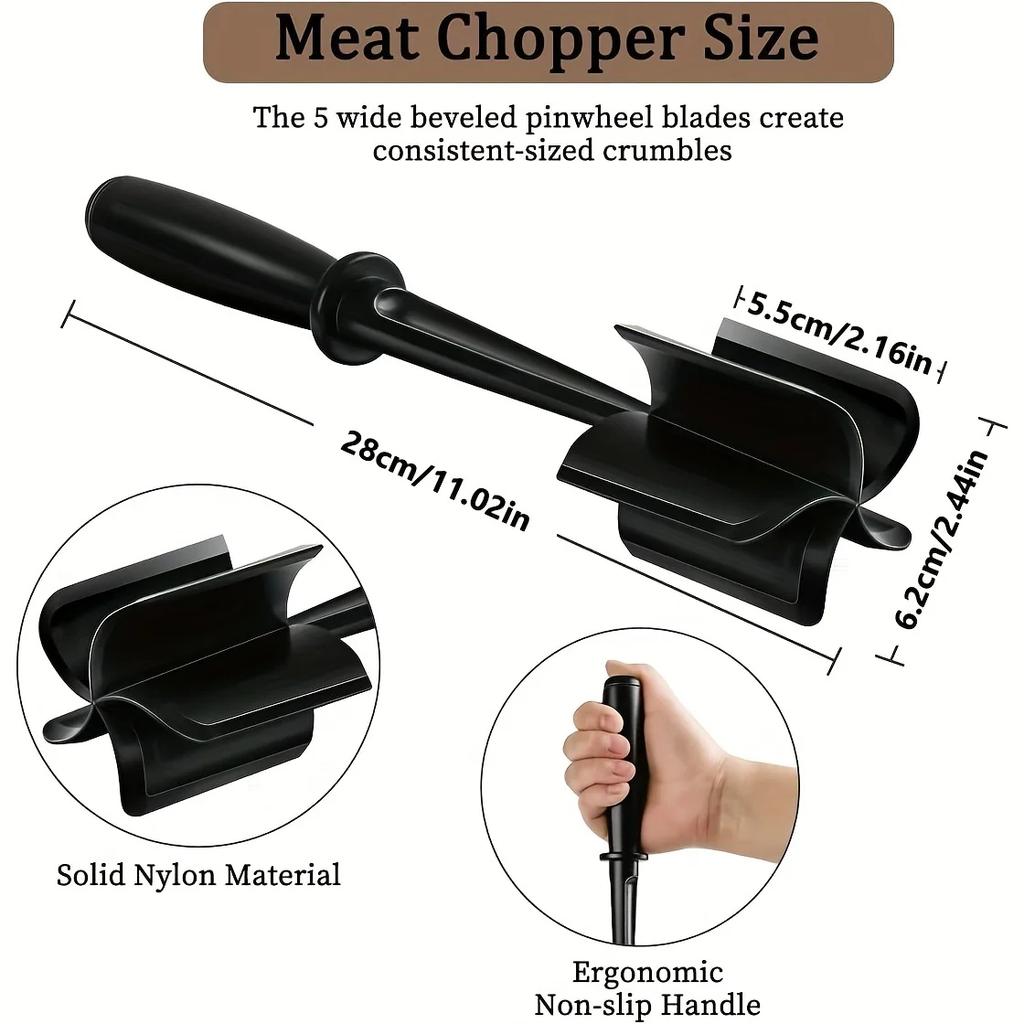 Meat Cutting Mixer Multifunctional Ground Beef Masher Mixing Grinding  Pounding Spatula Meat Scraper For Mincing Kitchen Tools
