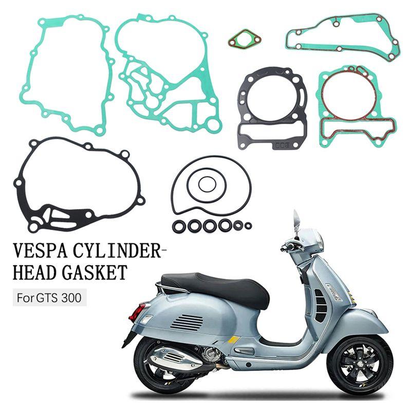 Motorcycle Engine Cylinder Head Gaskets Gearbox Crankcase Oil Tank Pan Gasket For Piaggio Vespa GTS GTV 300 250 125-A08Q