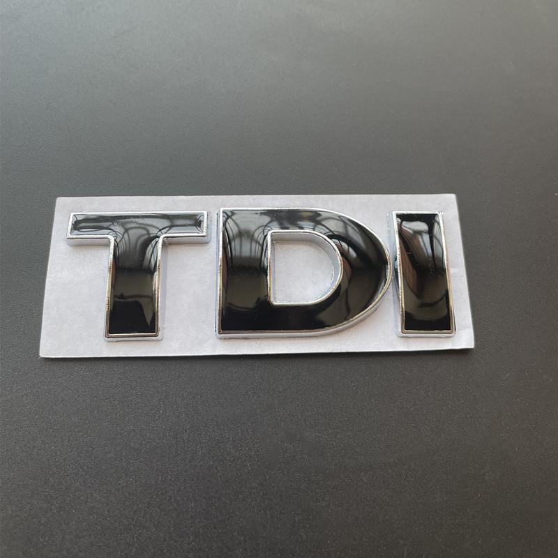 YKPSC1 3D Metal Logo TDI Emblem Car Front Grill Badge Rear Trunk Sticker For VW Golf 4 6 7 MK6 Polo Jetta Passat Accessories