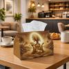 1pc Whimsical Artistic African Tissue Box Multifunctional, Goddess Golden Illustration Suitable for Home, Parties, And Car Decoration. This Decorative