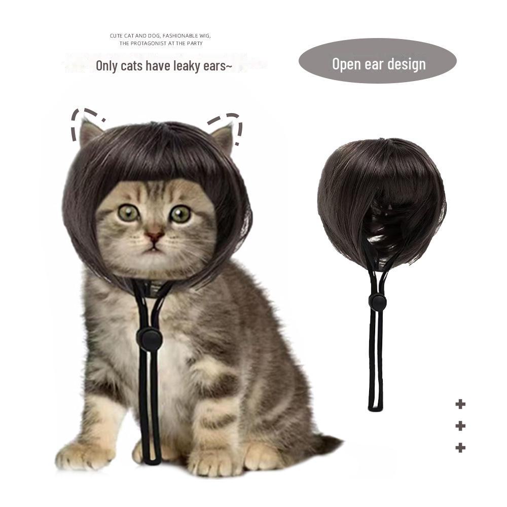 Perucă cu urechi de pisică Pet Bob pentru câini - Perfectă pentru petrecerile de sărbători!